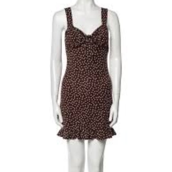 Reformation Black Polka Dot Mini Dress - Picture 4 of 6